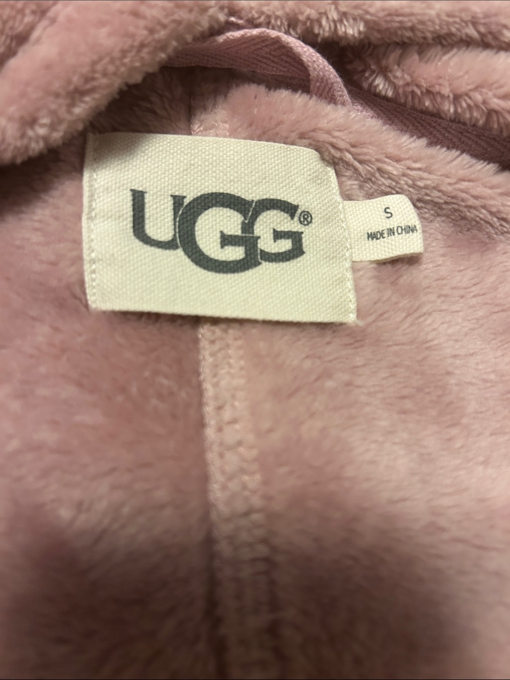 UGG Women's Plush Open-Front Teddy Jacket in Dust Pink - Picture 3 of 12